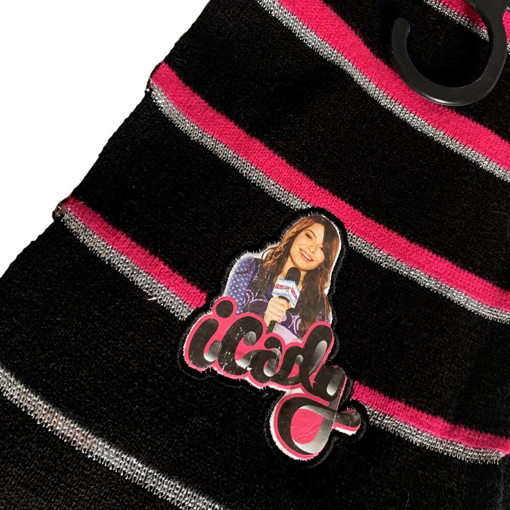 Nickelodeon iCarly Carly Shay Fringe Glitter Striped Scarf